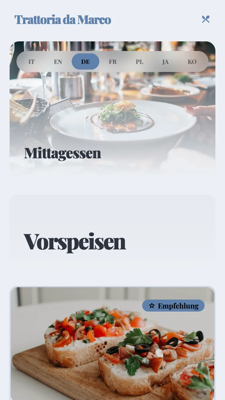 resst.io menu - Deutsch