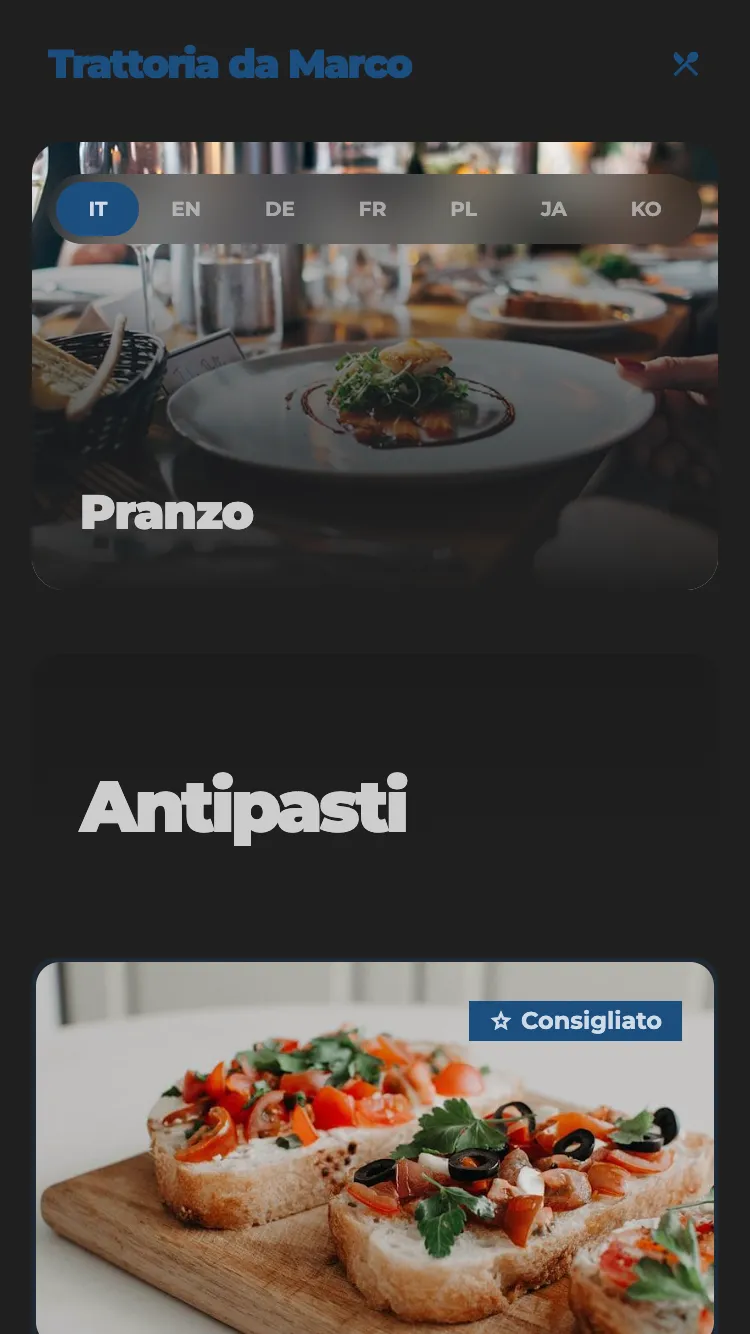 resst.io menu - Cool dark
